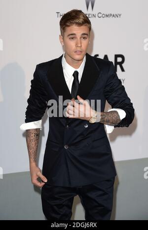 Justin Bieber bei der amfAR Gala, Hotel Du Cap, Antibes, Teil des 67. Festival de Cannes. Stockfoto