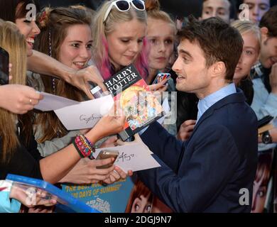 Daniel Radcliffe bei der britischen Premiere von What If, Odeon West End Cinema, Leicester Square, London. Stockfoto