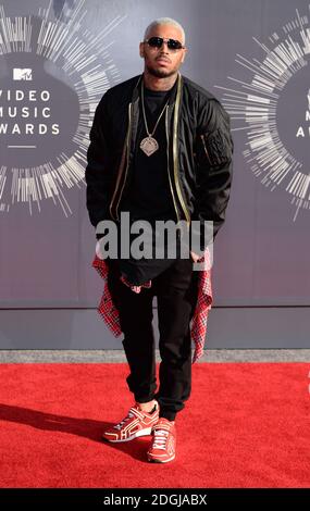 Chris Brown bei den MTV Video Music Awards 2014, The Forum, Inglewood, Los Angeles. Stockfoto