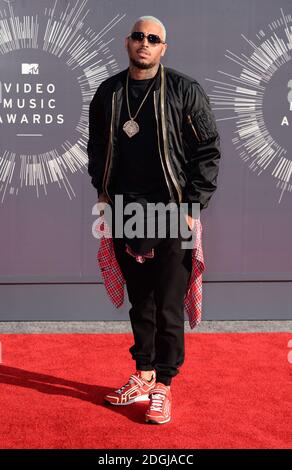 Chris Brown bei den MTV Video Music Awards 2014, The Forum, Inglewood, Los Angeles. Stockfoto