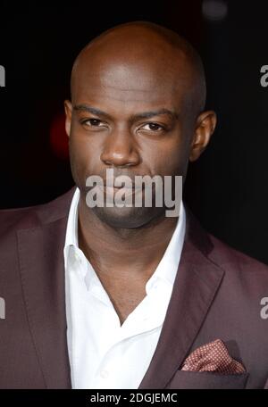 David Gyasi bei der Europa-Premiere von Interstellar im Odeon-Kino am Leicester Square in London Stockfoto