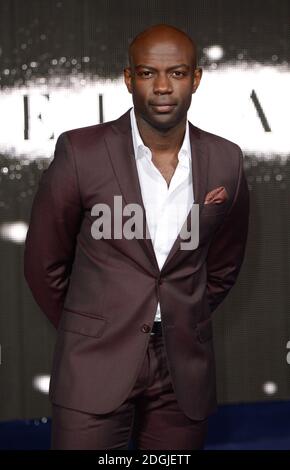 David Gyasi bei der europäischen Premiere von Interstellar im Odeon Cinema am Leicester Square in London. Stockfoto