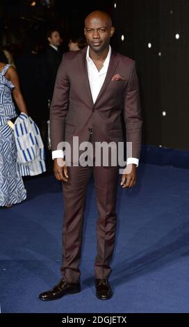 David Gyasi bei der europäischen Premiere von Interstellar im Odeon Cinema am Leicester Square in London. Stockfoto