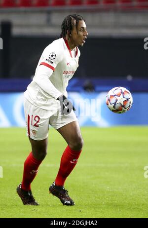 Jules Kounde von Sevilla FC während der UEFA Champions League, Gruppe E Fußballspiel zwischen Stade Rennais und Sevilla FC (FC Sevilla) am 8. Dezember 2020 im Roazhon Park in Rennes, Frankreich - Foto Jean Catuffe / DPPI / LM Stockfoto