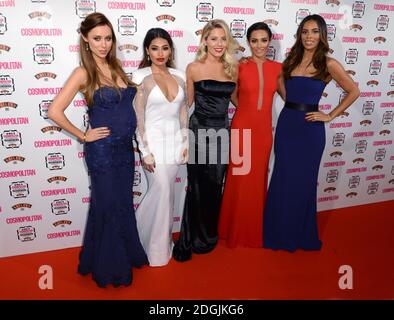 (Von links nach rechts) Una Foden, Vanessa White, Mollie King, Frankie Bridge und Rochelle Humes der Samstage bei der Ankunft bei den Cosmopolitan Ultimate Women of the Year Awards, bei One Mayfair, London. Stockfoto