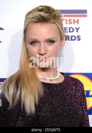 Emily Berrington bei der Ankunft bei den British Comedy Awards 2014 in den Fountain Studios, Wembley, London Stockfoto