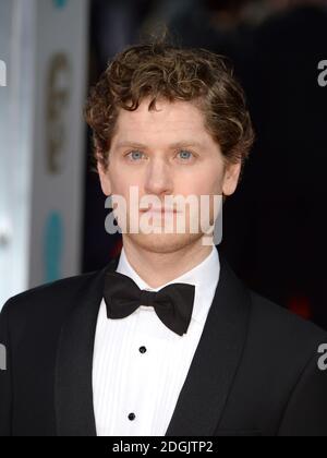 Kyle Soller nimmt an den EE British Academy Film Awards 2015 Teil, die im Royal Opera House in Covent Garden, London, Großbritannien, stattfinden. Stockfoto