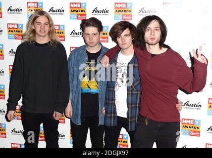 Hyänen, die an den NME Awards 2015 mit Austin Texas teilnehmen An der O2 Academy Brixton in London Stockfoto