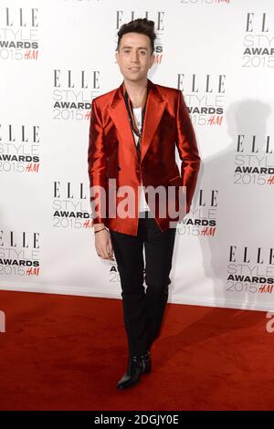 Nick Grimshaw nimmt an den Elle Style Awards 2015 Teil, die im Sky Garden, dem Walkie Talkie Tower in der Fenchurch Street, London, stattfinden Stockfoto