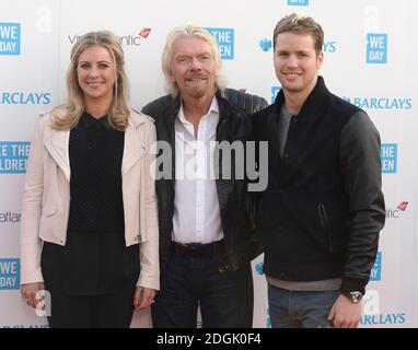 Holly Branson, Richard Branson und Sam Branson kommen am WE Day 2015 in der SSE Arena, Wembley, London an. Bildnachweis sollte lesen: Doug Peters EMPICS Entertainment Stockfoto