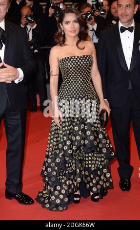 Salma Hayek bei der Premiere von Tale of Tales, die während des 68. Festival de Cannes im Grand Theatre Lumiere, Palais des Festivals, Cannes, Frankreich stattfindet (obligatorische Gutschrift: Doug Peters/EMPICS Entertainment) Stockfoto