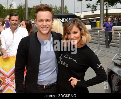 Olly Murs und Caroline Flack bei der X Factor Auditions in der Wembley Arena in London. Stockfoto