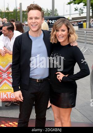 Olly Murs und Caroline Flack bei der X Factor Auditions in der Wembley Arena in London. Stockfoto