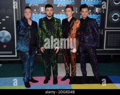 Walk the Moon auf dem roten Teppich bei den MTV Video Music Awards 2015 im Microsoft Theater, Los Angeles. Bild Kredit sollte Doug Peters / EMPICS Entertainment lesen Stockfoto