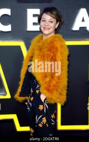 Helen McCrory Ankunft für die europäische Premiere von Star Wars: The Force Awakens am Leicester Square in London. Stockfoto