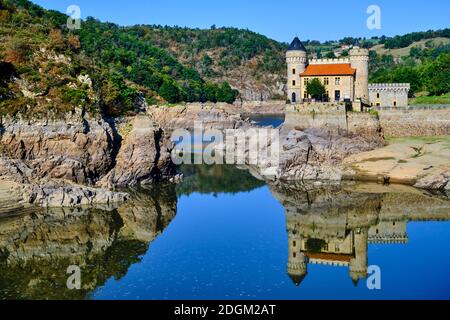 Frankreich, Loire (42), Saint-Priest-la-Roche, Schloss La Roche an der Loire, Loire-Tal Stockfoto