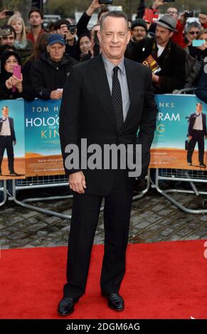 Tom Hanks bei der Ankunft am A Hologramm für die King Premiere, BFI Southbank, London. Bild: Doug Peters EMPICS Entertainment Stockfoto