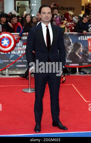 Sebastian Stan bei der Ankunft für den Captain America: Civil war Europapremiere im Vue Westfield, London. Dienstag, 26. April 2016. Bildnachweis Doug Peters EMPICS Entertainment Stockfoto
