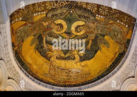 Frankreich, Loiret (45), Loire-Tal, das von der UNESCO zum Weltkulturerbe erklärt wurde, Germigny-des-Prés, karolingisches Oratorium von Germigny-des-Prés oder Kirche des Trè Stockfoto