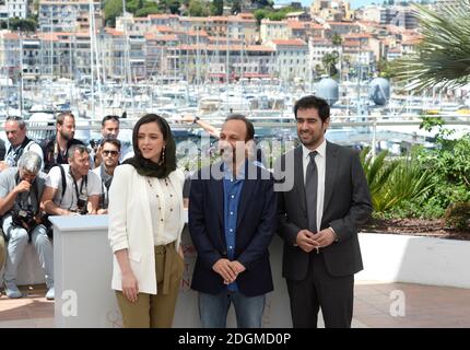 Taraneh Alidoosti, Ashgar Farhadi und Shahab Hosseini beim Verkaufsvertreter Fotocall, der im Palais De Festival in Cannes stattfand. Teil der 69. Filmfestspiele von Cannes in Frankreich. (Obligatorische Gutschrift: Doug Peters/EMPICS Entertainment) Stockfoto
