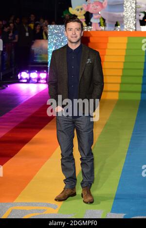 Justin Timberlake bei der Trolls-Sonderveranstaltung im Coca Cola London Eye an der Themse in London. Bilddatum: Donnerstag, 28. September 2016. Bildnachweis sollte lauten: Doug Peters/ EMPICS Entertainment. Stockfoto