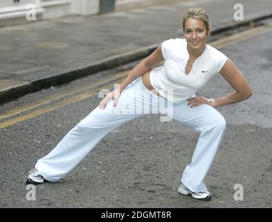 Lady Isabella Hervey stellt offiziell ihre Fitness-DVD "Isabella's Power Workout" im KX GYM UK, West London, vor. Stockfoto