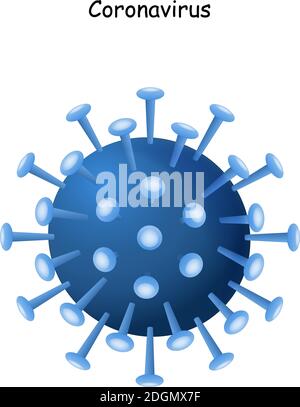 Coronavirus 2019-nCoV. Corona-Virus-Symbol. China Pathogen Atemwegsinfektion (Asian Grippeausbruch). Influenza Pandemie. Virion Stock Vektor