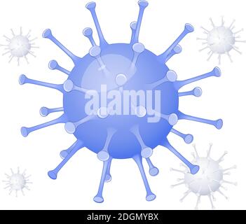 Virus. Coronavirus. Verschiedene Arten von Viren. Abstrakte Vektor-Mikrobe auf weißem Hintergrund. Krankheitskeim, Erreger Organismus. Infektion Stock Vektor