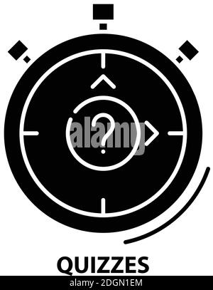 Quiz-Symbol, schwarzes Vektorzeichen mit editierbaren Konturen, Konzeptdarstellung Stock Vektor