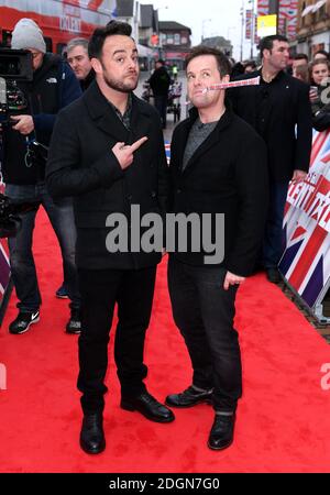 ANT und Dec aka Anthony McPartlin (links) und Declan Donnelly beim Britain's Got Talent Photocall im Opera House, Church Street, Blackpool Stockfoto