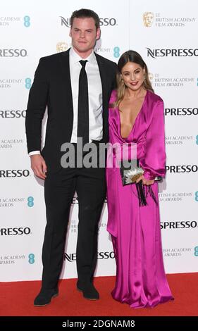 Ryan Libbey und Louise Thompson bei der EE British Academy Film Awards Nespresso Nominees' Party im Kensington Palace, London Stockfoto