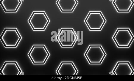Abstraktes Hexagon-Muster als Hintergrund - 3D Illustration Stockfoto