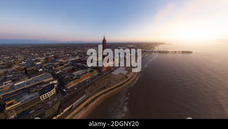 Blackpool am Meer, am Meer. England Erbe. Der Blackpool Tower. Stockfoto