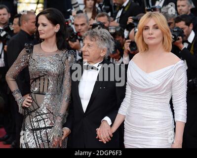 Eva Green, Roman Polanski und Frau Emmanuelle Seigner, die an der Fotoproduktion „Based on a True Story“ im Rahmen der 70. Filmfestspiele von Cannes teilnahmen Stockfoto