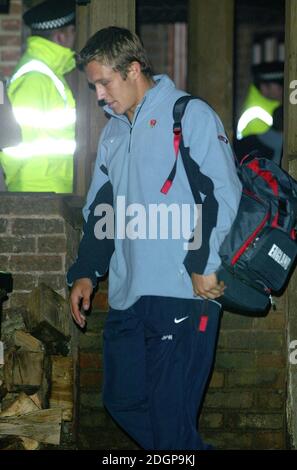 Jonny Wilkinson vom England Rugby Team kommt im Pennyhill Park Hotel in Surrey, England an. Doug Peters/allactiondigital.com Stockfoto