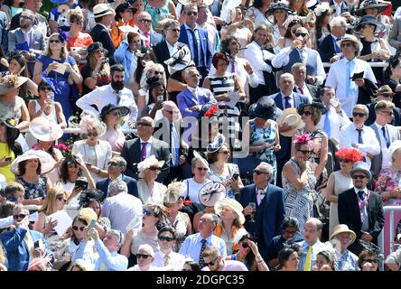 Rennfahrer während des Tages eines von Royal Ascot auf der Ascot Racecourse, London Stockfoto