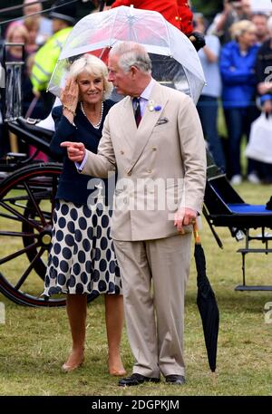 Der Prinz von Wales und die Herzogin von Cornwall besuchen die Sandringham Flower Show Stockfoto