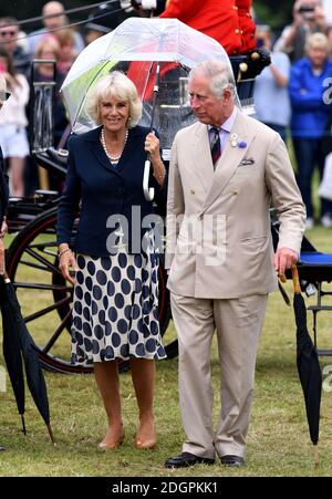 Der Prinz von Wales und die Herzogin von Cornwall besuchen die Sandringham Flower Show Stockfoto