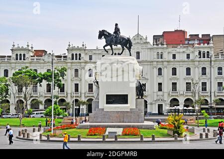 Denkmal für José de San Martín, Reiterstatue, Lima, Peru Stockfoto