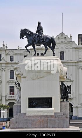 Denkmal für José de San Martín, Reiterstatue, Lima, Peru Stockfoto