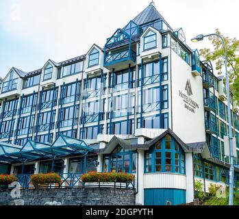 Hotel Union in Geiranger Fjord Norwegen. Stockfoto