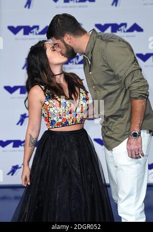 David Eason und Jenelle Evans bei der Ankunft bei den MTV Video Music Awards 2017, die im Forum, Los Angeles, stattfinden. Bildnachweis sollte lauten: Doug Peters/EMPICS Entertainment Stockfoto