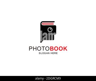 Logo Symbol Design Kamera und Buch Symbol Vorlage Stock Vektor