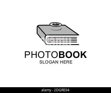 Logo Symbol Design Kamera und Buch Symbol Vorlage Stock Vektor