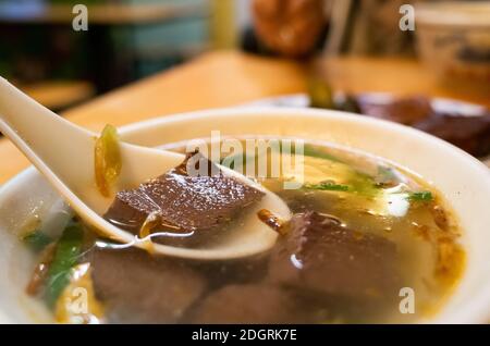 Schweineblutsuppe Stockfoto