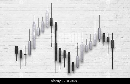 Börsendiagramm als Geschäftssymbol - 3D Illustration Stockfoto