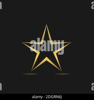 Goldener Stern auf schwarzem Hintergrund Stock Vektor