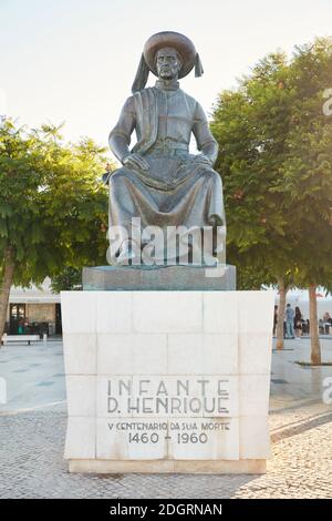 Statue von Prinz Heinrich dem Seefahrer in Lagos, Algarve, Portugal Stockfoto