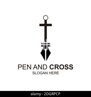 Symbol Symbol Illustration von Kreuz und Stift Inspiration Stock Vektor
