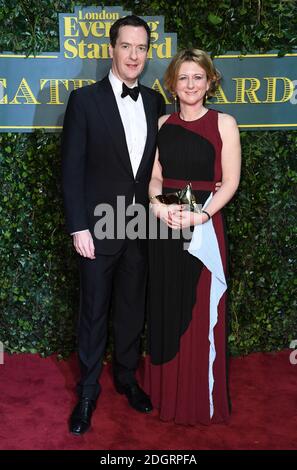 George Osbourne und seine Frau Frances Osbourne kommen bei den Evening Standard Theatre Awards im Theatre Royal Drury Lane, London an. Bildnachweis sollte lauten: Doug Peters/EMPICS Entertainment Stockfoto